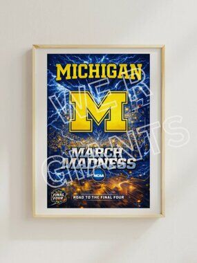 Michigan Basketball March Madness Art Print 11" x 17" (road to final four)
